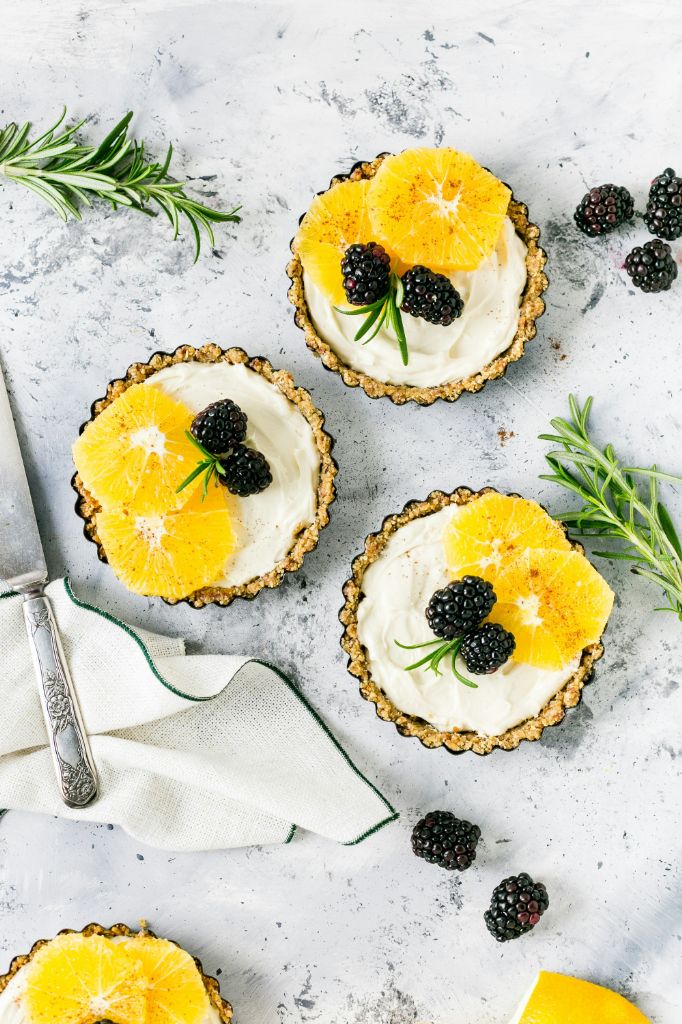 Desserts with slices of orange
