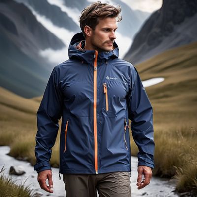 Man walking in between mountains